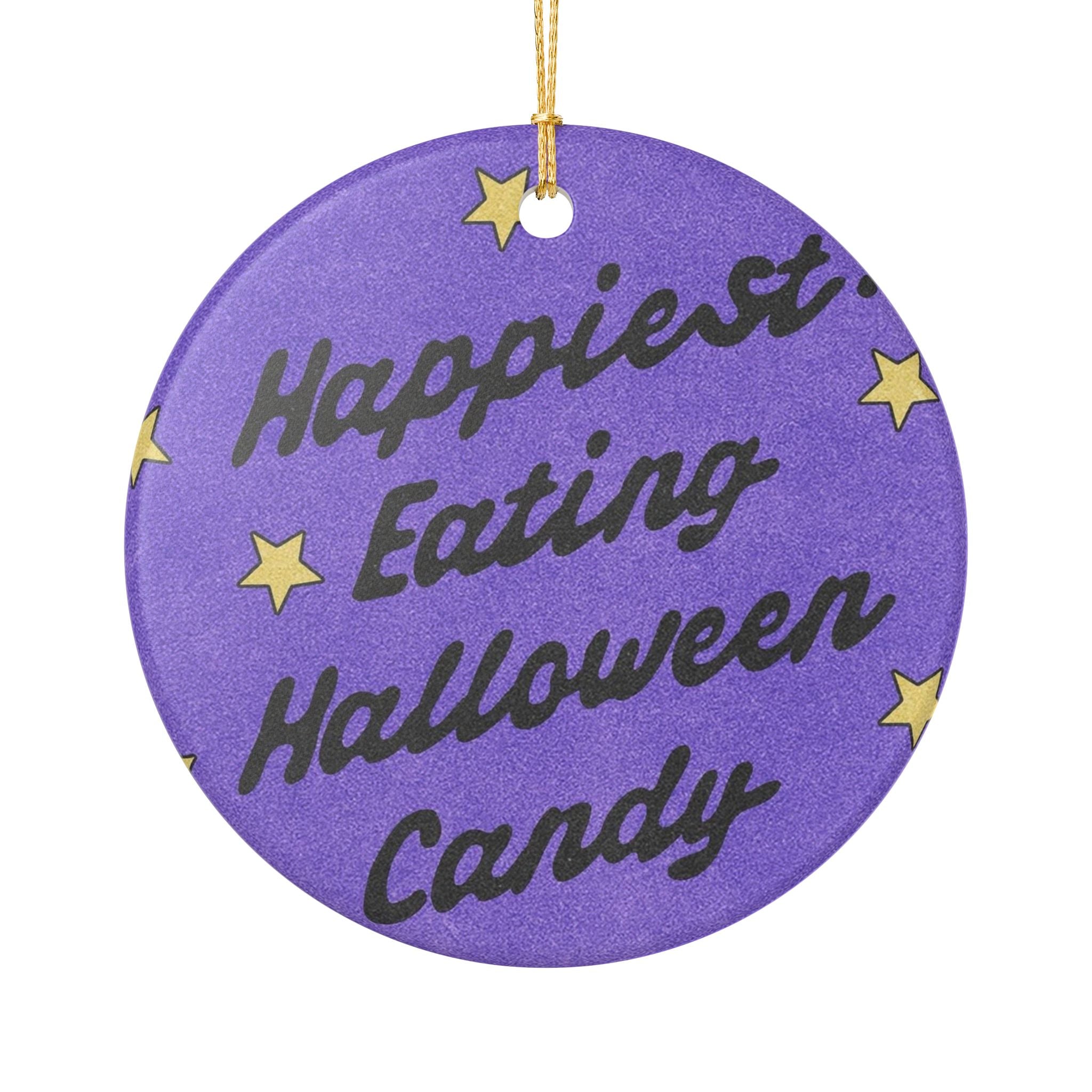 Happiest Eating Halloween Candy Ceramic Ornament