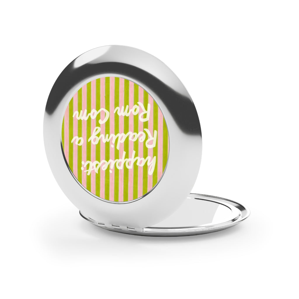 Happiest Reading a Rom Com Travel Mirror