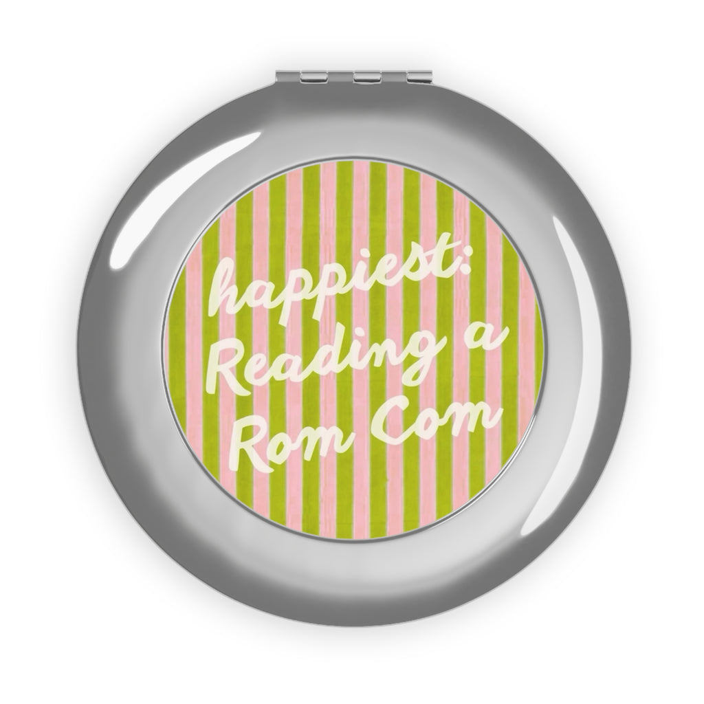 Happiest Reading a Rom Com Travel Mirror
