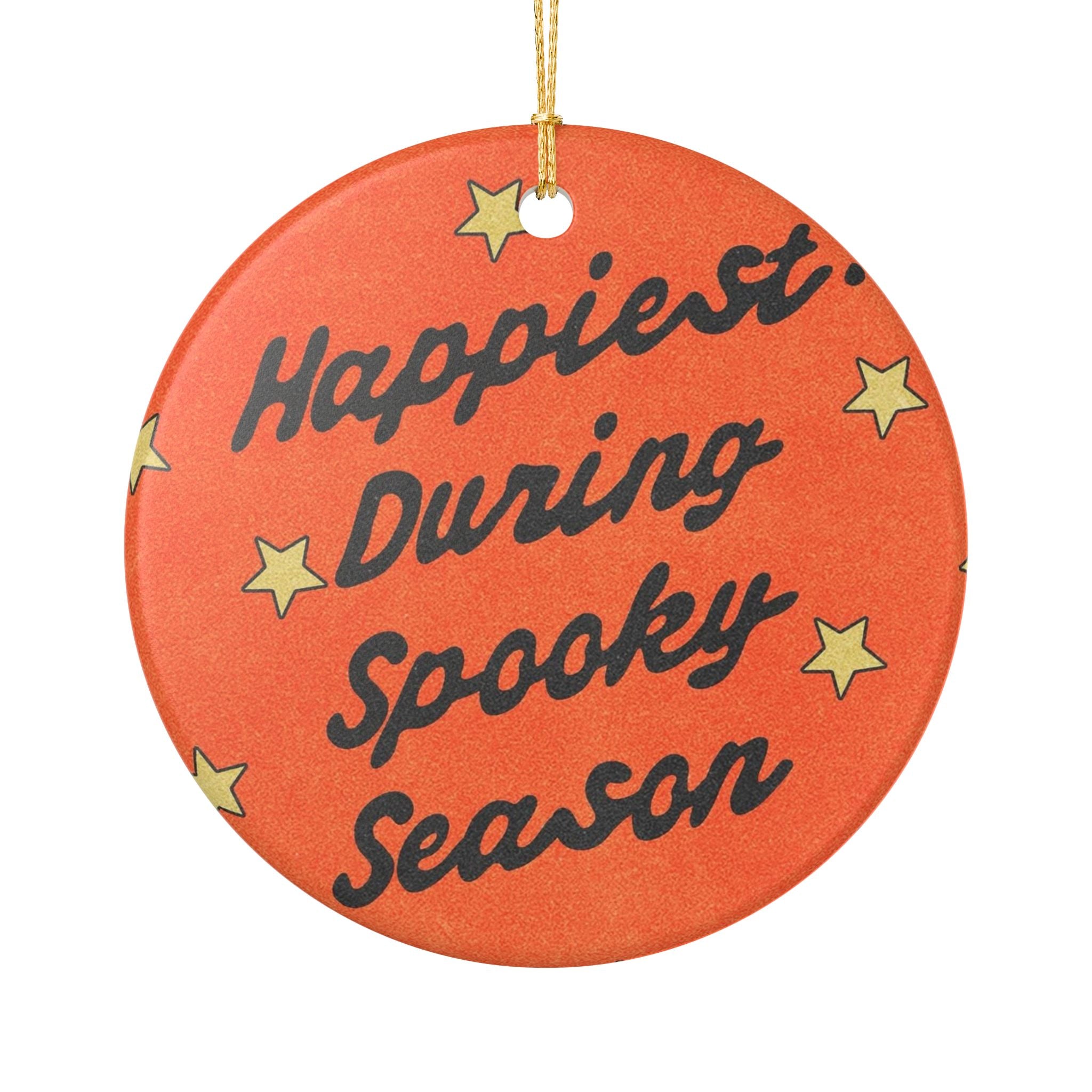 Happiest Spooky Season Halloween Ceramic Ornament